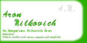 aron milkovich business card